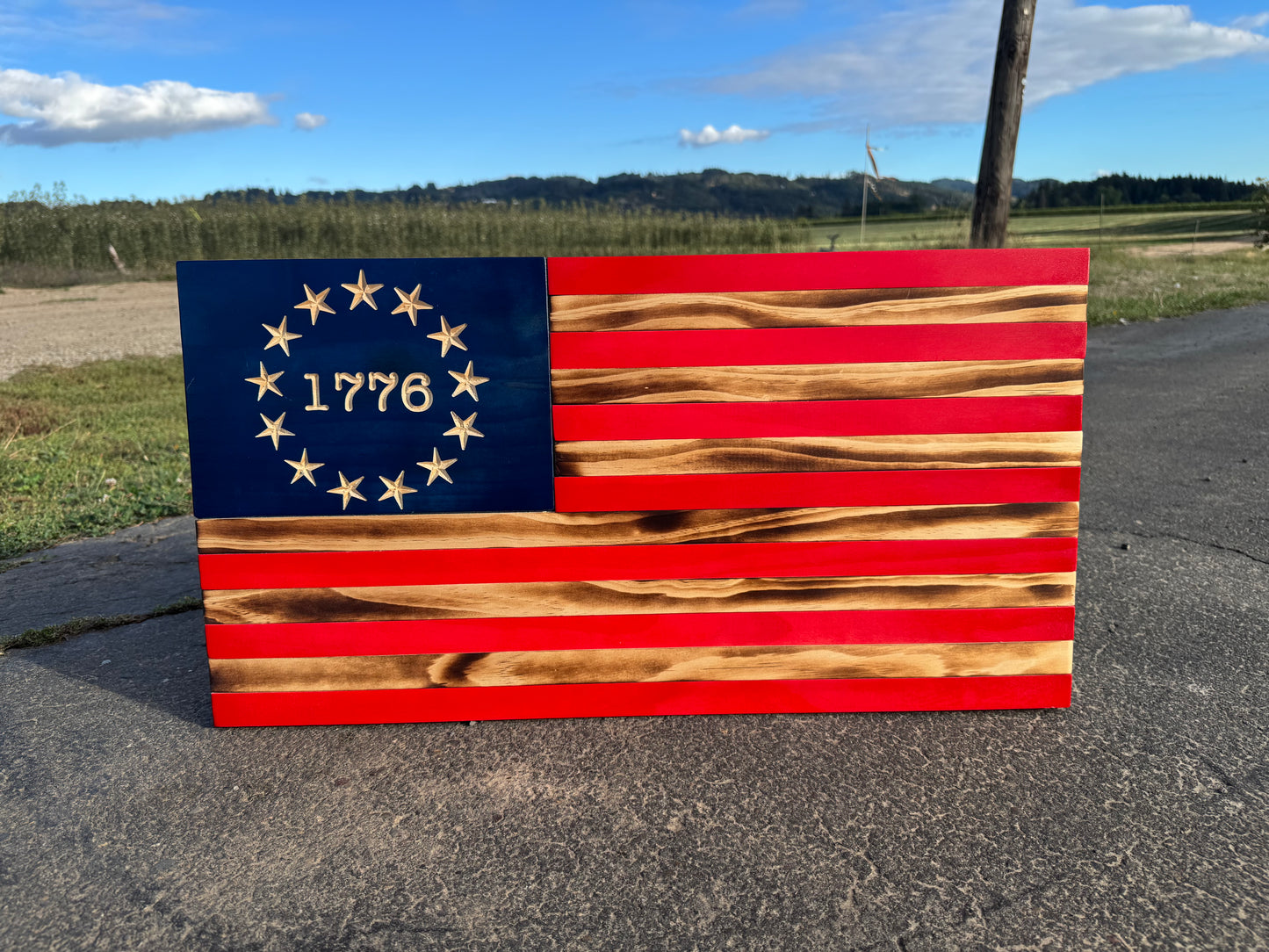 1776 WOOD FLAG